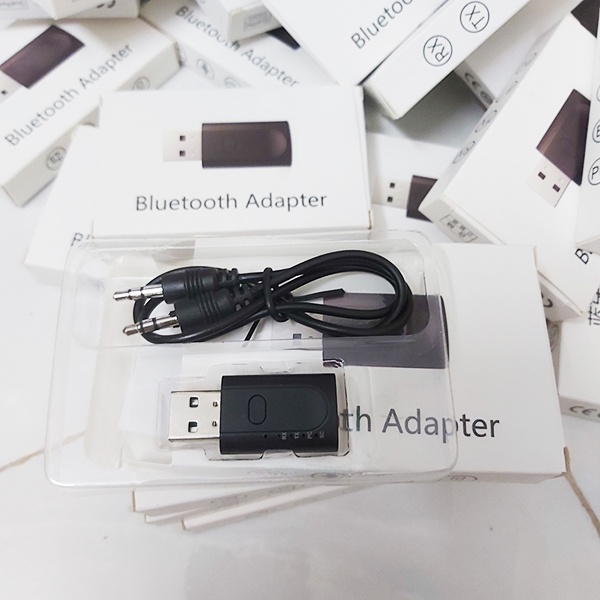 Usb bluetooth 5.1 thu phát 4 chế độ kèm mic đàm thoại dùng cho máy tính, tivi, ô tô biến loa thường thành loa bluetooth
