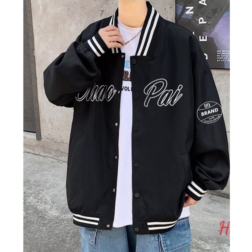 Áo khoác dù unisex form rộng CHAOPAI varsity jacket nam nữ hottrend bomber 2 lớp streetstyle hình thêu cao cấp LECHAU