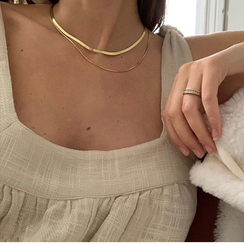 DUNEA Vòng cổ choker hai lớp phong cách Hàn Quốc thời trang đơn giản dành cho nữ