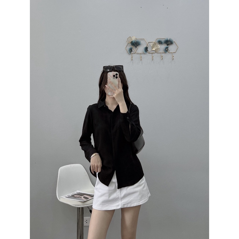Áo sơ mi nữ chất vải đũi dày dặn đẹp | BigBuy360 - bigbuy360.vn