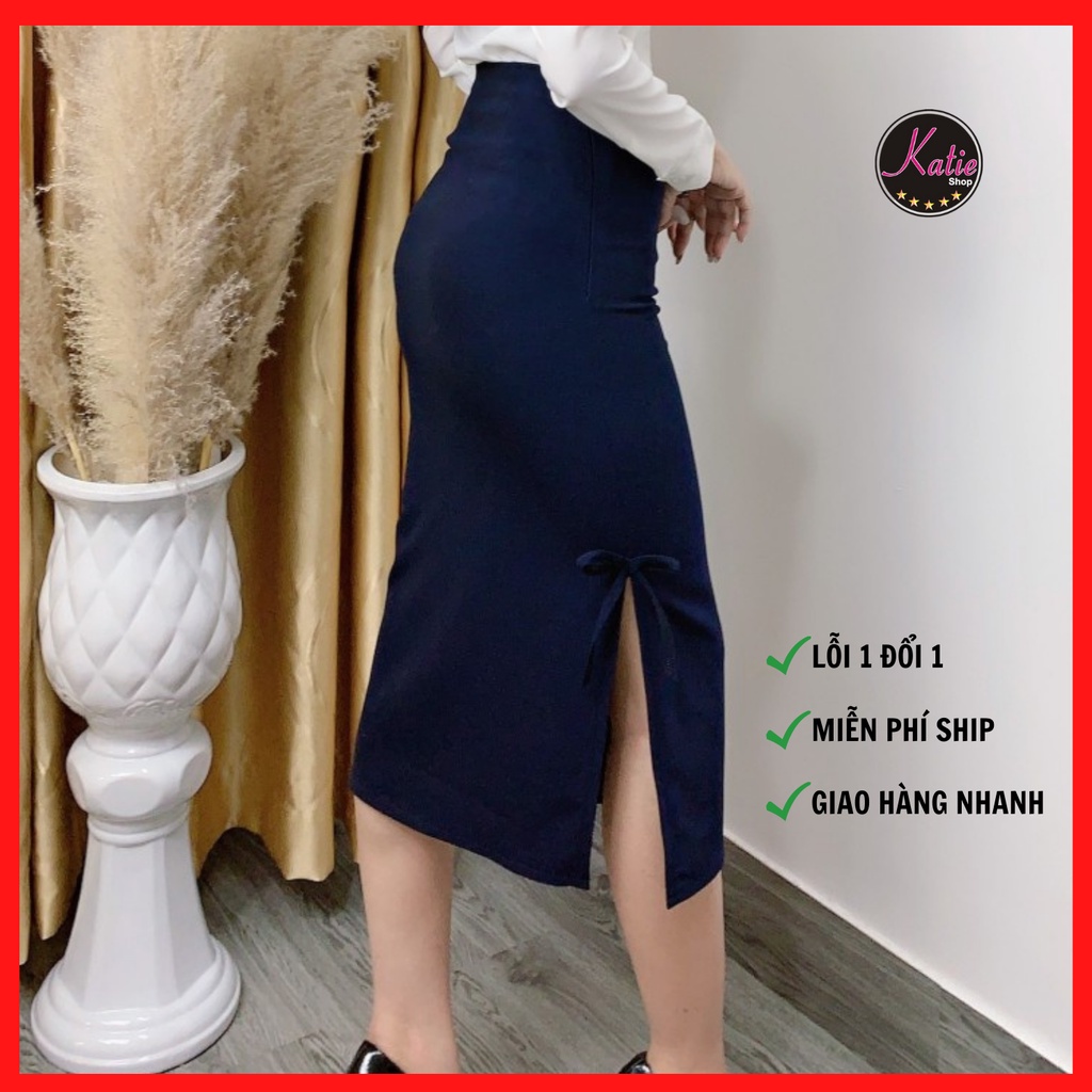 Chân Váy Xẻ Tà KATIE Dài 72cm Chân Váy Công Sở Qua Gối Thời Trang Chất Liệu Tuyết Mưa Không Nhăn Có Váy BigSize CVX