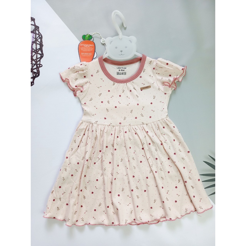 UR3951. Váy Uala Rogo họa tiết hoa nhí cao cấp cho bé gái