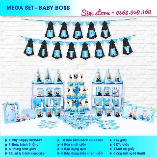 Set Mega Trang Trí Sinh Nhật Chủ Đề Nhóc Trùm