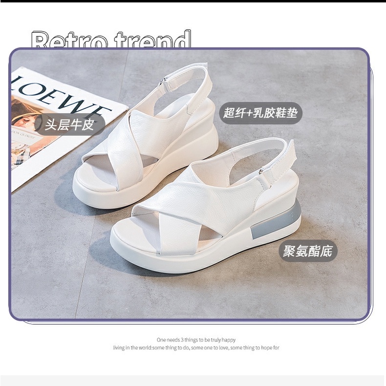 Giày Sandal Cao Gót 7C Quai Dán Đế Xuồng Mềm Thời Trang Mùa Hè 2022 Cho Nữ