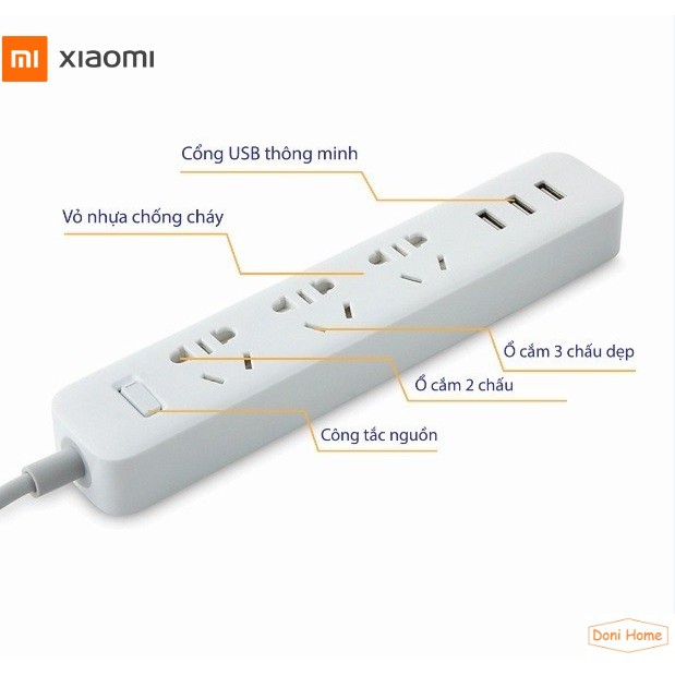 [HÀNG CÓ SẴN]Ổ cắm điện Xiaomi Mi Power Strip đa chức năng 6 CỔNG/3 CỔNG + 3USB/ ZMi 6 CỔNG + 2USB