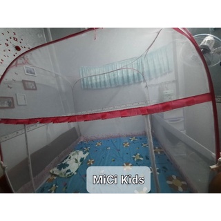 Mùng chụp tự bung đỉnh vuông cao cấp - gấp gọn tiện lợi đủ các kích thước 1m6 | 1m8 | 2m×2m2