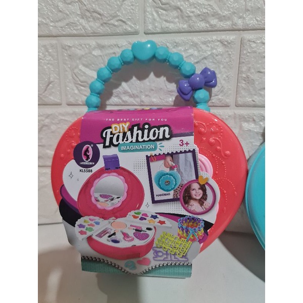 Vali (giỏ xách) trang điểm và móng cho bé, có kèm phụ kiện. (vali makeup DIY KL5588)