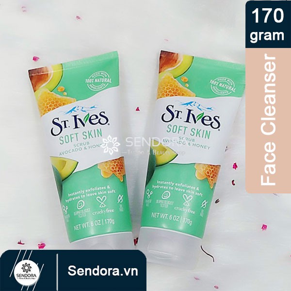 Sữa Rửa Mặt Tẩy Tế Bào Chết St.Ives Bơ Và Mật Ong Soft Skin Avocado & Honey Scrub 170g