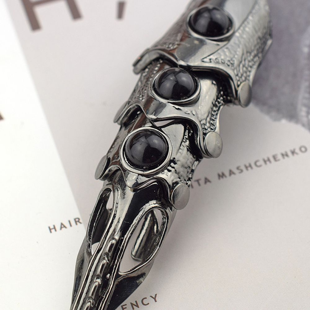 Nhẫn ngón tay hợp kim dáng dài kiểu đầu lâu động vật phong cách Hàn Quốc cá tính thời trang dành cho nam