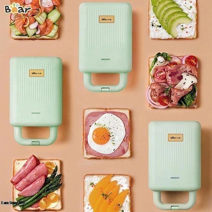 Máy kẹp nướng bánh mỳ sandwich - Bánh Waffle 2 IN 1 chính hãng Bear DBC-P06N2