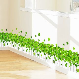 Decal dán tường chân tường hàng rào trắng