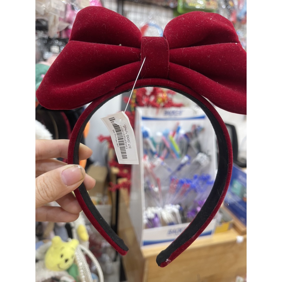 Cài tóc nhung nơ đỏ