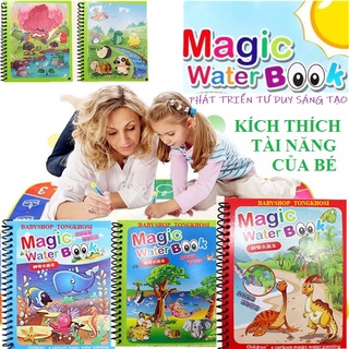 Tranh tô màu nước ma thuật, sách tập tô thần kỳ, magic water book cho bé giá tốt với 20 chủ đề tặng 1 bút tô màu