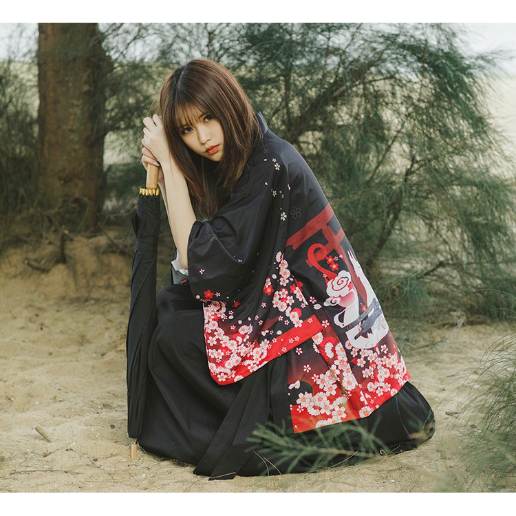 (CÓ SẴN chuẩn form HAORI) Áo khoác kimono haori cáo thần hoa anh đào | BigBuy360 - bigbuy360.vn