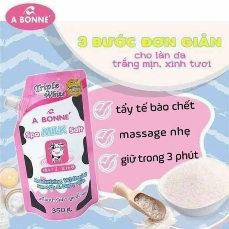 Muối Tắm Tẩy Tế Bào Chết Sữa Bò A Bonne Thái Lan - 350gam có vòi