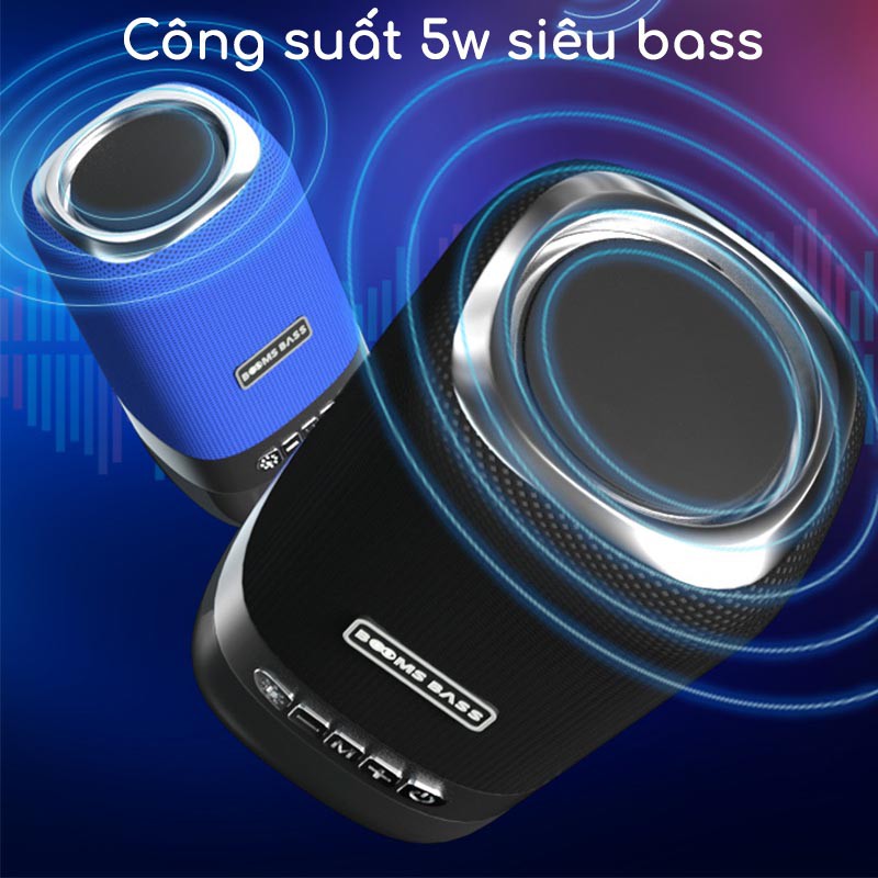 Loa bluetooth không dây mini GGear Booms Bass L22 Loa di động siêu bass toàn dải pin trâu LED RGB dễ dàng di chuyển