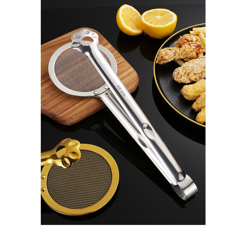 Kẹp Gắp Thức Ăn Ráo Dầu Đa Năng Bằng Thép Không Gỉ 304