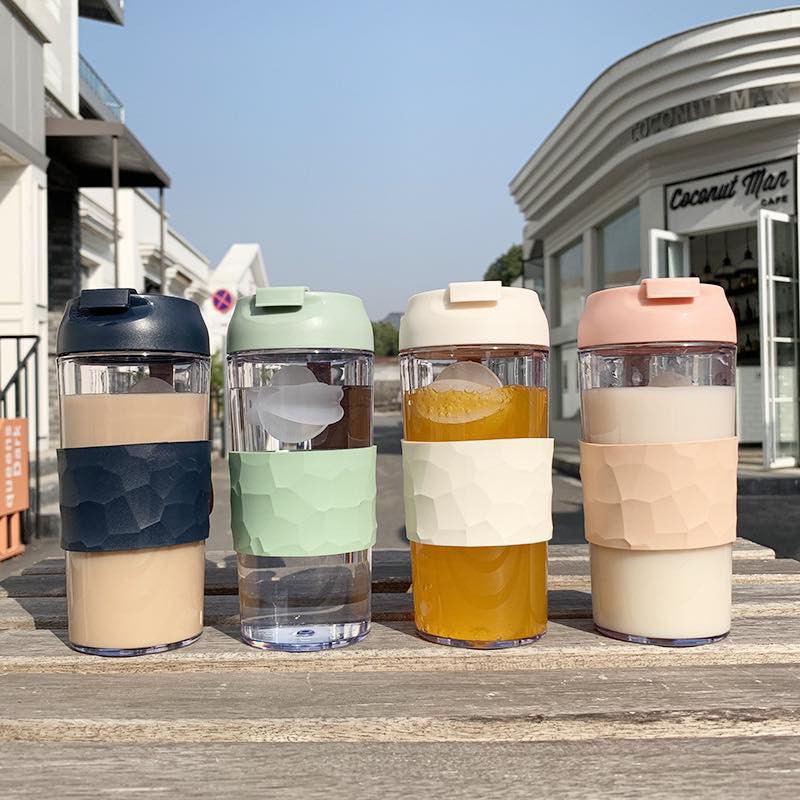 Bình nhựa bình đựng nước mang đi học tập gym tiện lợi 400ml quai đeo da ILAHUI