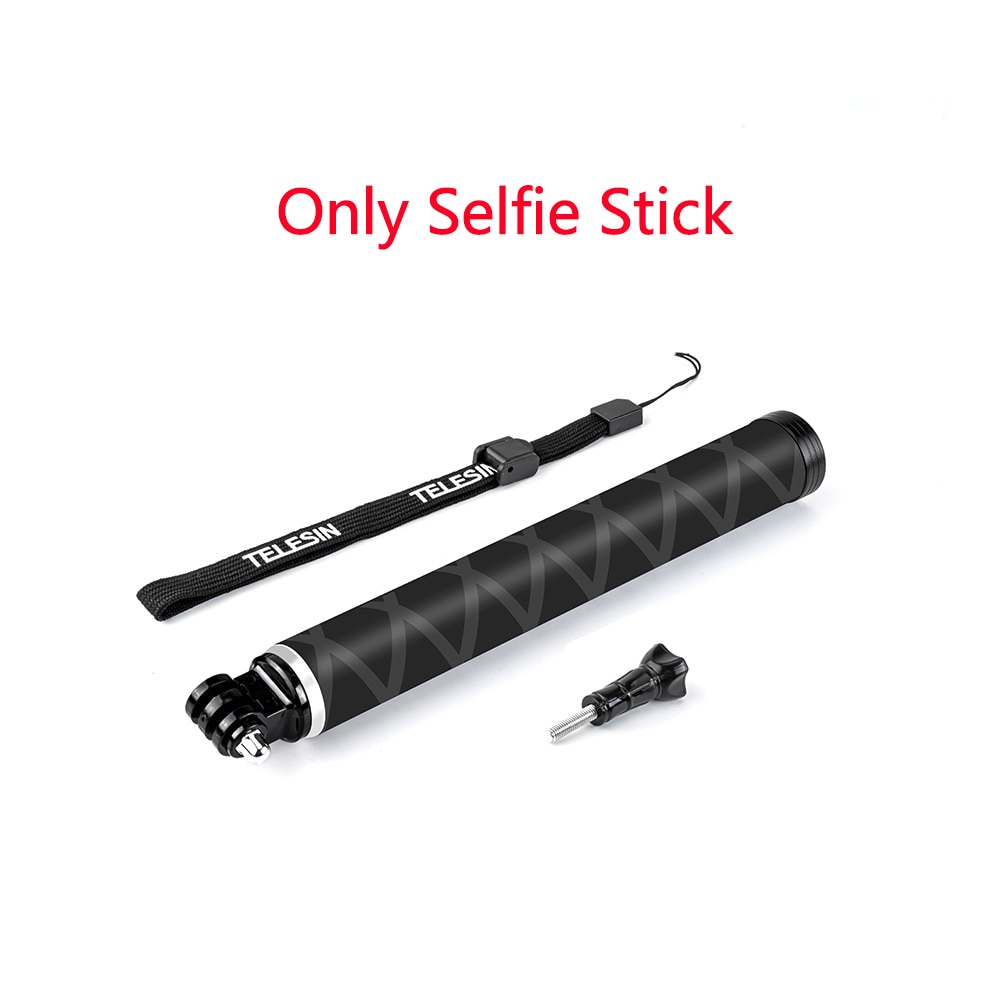 TELESIN-Palo de Selfie ligero de fibra de carbono, 90cm, aleación de aluminio, trípode para GoPro Hero 9 5 6 7 8 para DJI Osmo Action Camera Ac