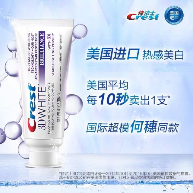 [CÓ SẴN] KEM CREST 3D WHITE 116G - 90G TUÝP LỚN TRẮNG RĂNG VƯỢT TRỘI HÀNG NHẬP TMALL (MẪU TIẾNG TRUNG TRÊN HỘP)
