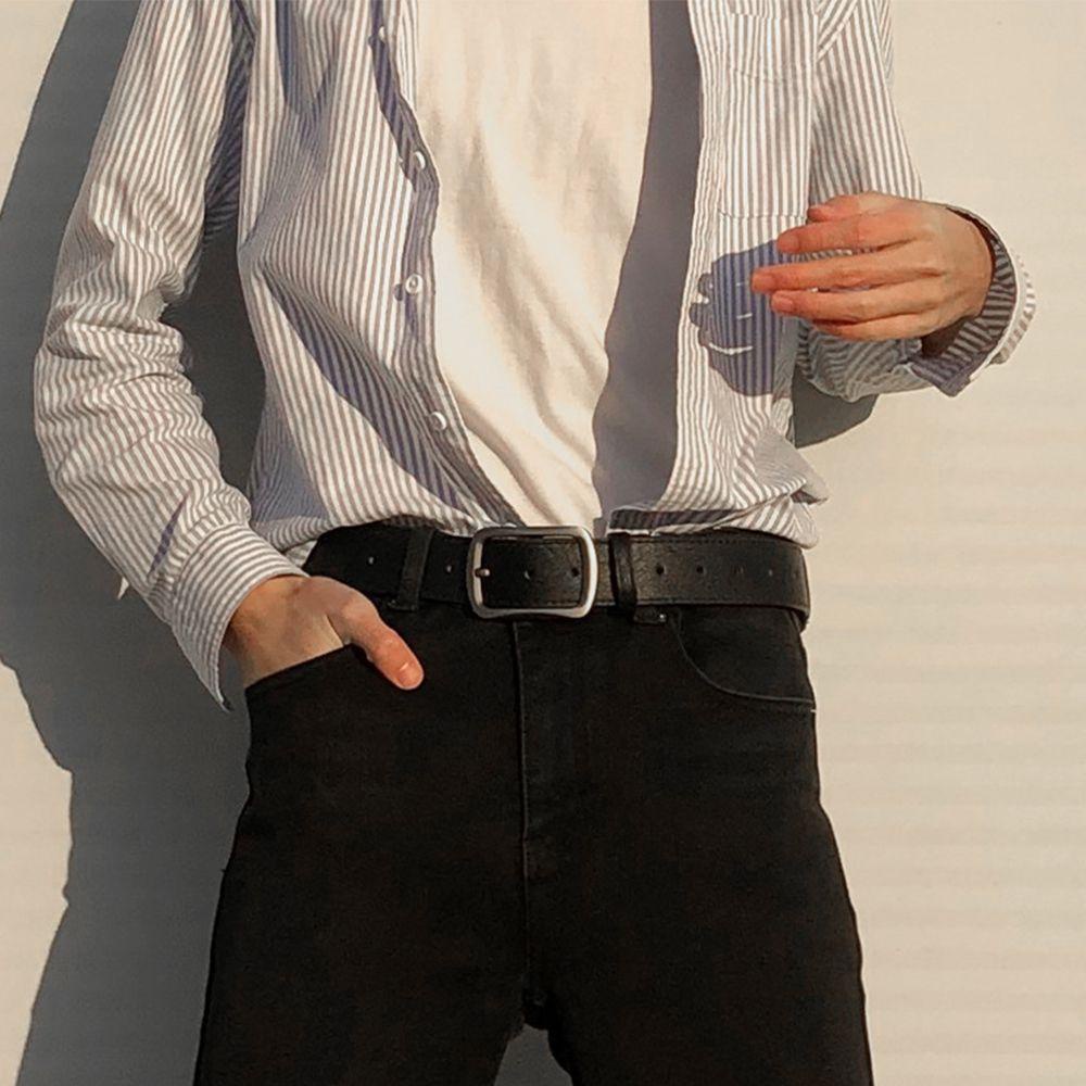 Thắt Lưng Da PU Khóa Kim Loại Điều Chỉnh Được VANES1 Thời Trang Cho Nam