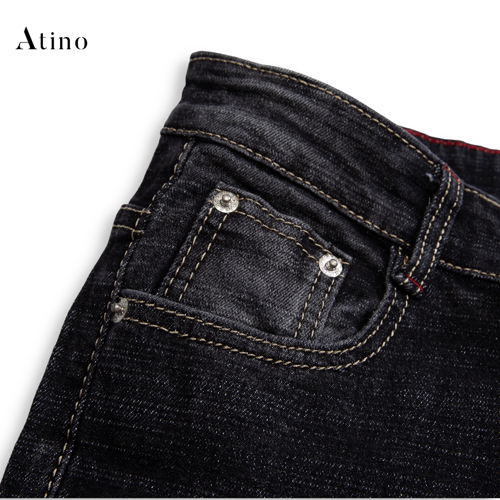 Quần Jean Nam Đen Cào ATINO Chất Liệu Jean Pha Spandex Form Slim-Fit QJ7923 | BigBuy360 - bigbuy360.vn