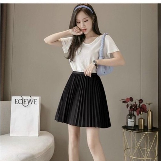 [Chất Đep] Chân váy xếp ly ngắn cạp chun dễ mặc 💖FREESHIP💖 Chân váy xòe rập ly dáng ngắn cực xinh