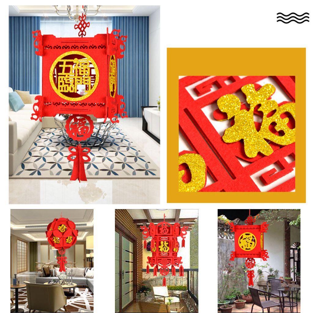 1 Lồng Đèn Treo Bằng Vải Không Dệt Màu Đỏ Phong Cách Trung Hoa Dùng Trang Trí Lễ Hội diy rebuy1