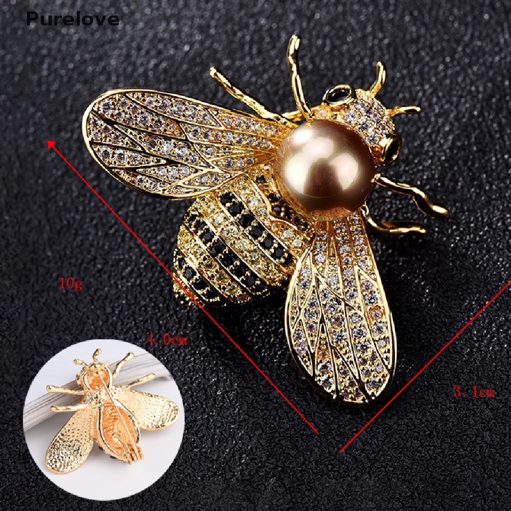 Ghim Cài Áo Hình Con Ong Đính Pha Lê Thời Trang