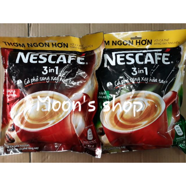 Túi 46 gói× 17g Nescafe 3in1 rang xay Xanh, Đỏ