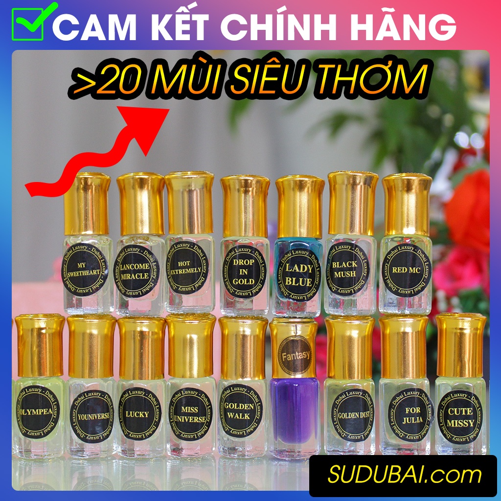 Tinh Dầu Dubai Mini Dạng Lăn 3ml Chính Hãng Thơm Dai Với Hơn 20 Mùi Nam Nữ - SUDUBAI | Thế Giới Skin Care