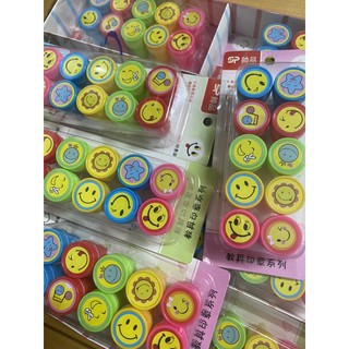 Set 10 hộp sticker đóng dấu mặt cười, hoa làm phần thưởng cho bé