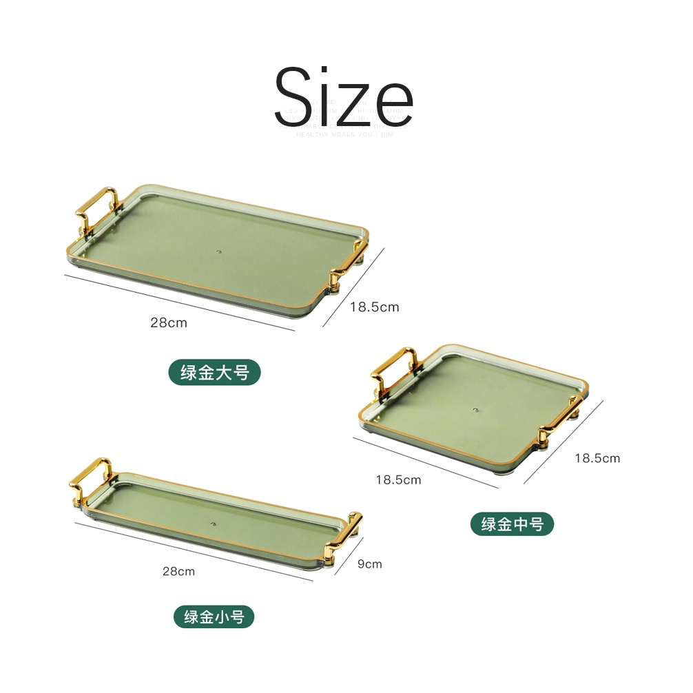 Khay Đựng Tách Trà Viền Mạ Vàng Phong Cách Châu Âu Sang Trọng