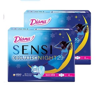 [MẪU MỚI] Băng vệ sinh Diana Sensi Cool Fresh Night 29cm 4 miếng/gói