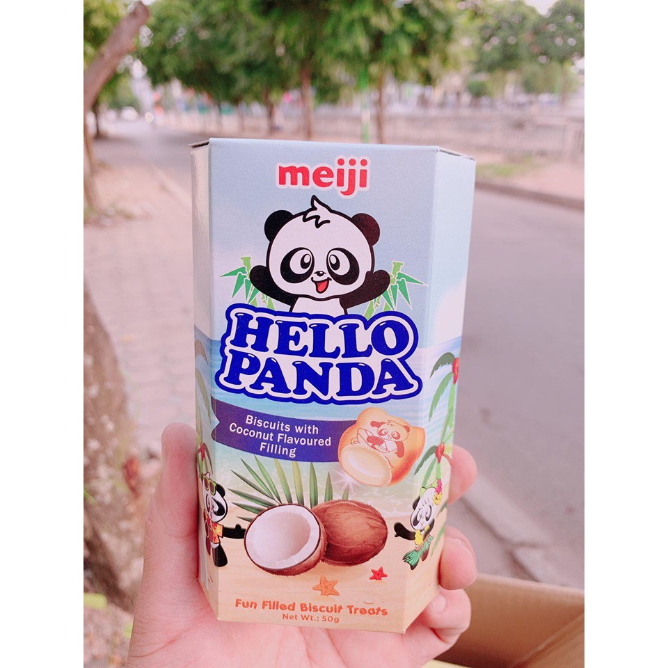 Bánh ăn dặm hình gấu Meiji Hello panda hộp 50g cho bé từ 8m+