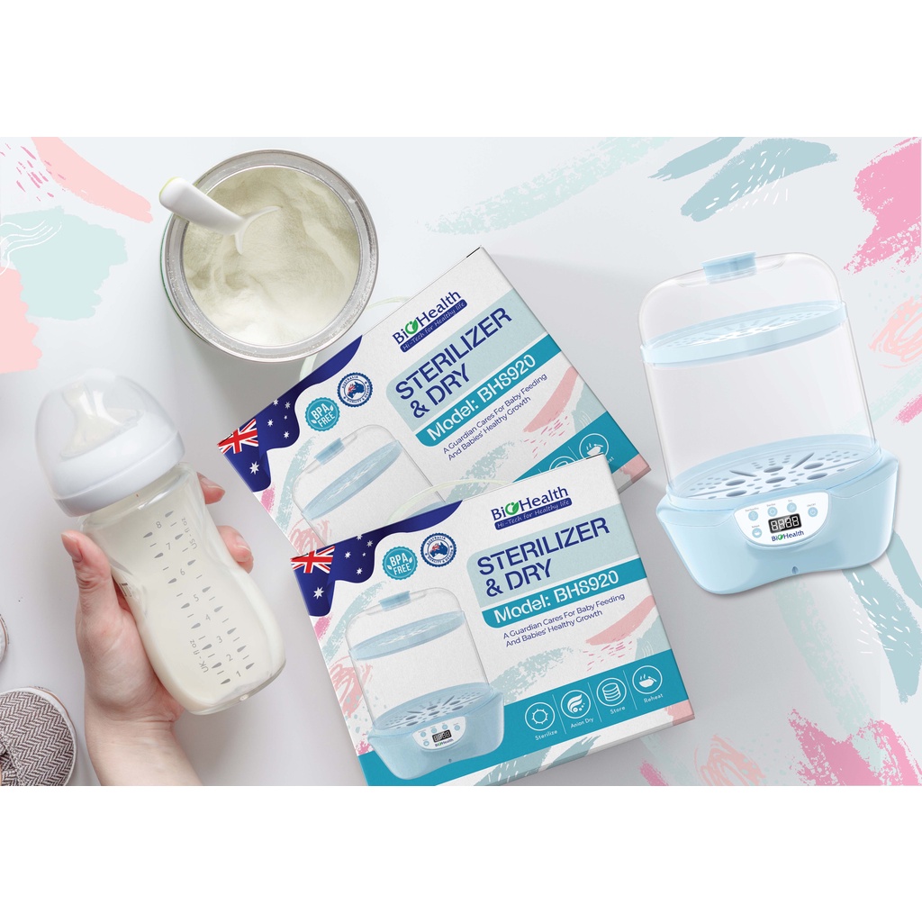 Máy Tiệt Trùng, Sấy Khô Đồ Dùng Cho Bé - Khử Sạch Vi Khuẩn - Chính Hãng Biohealth BH8920