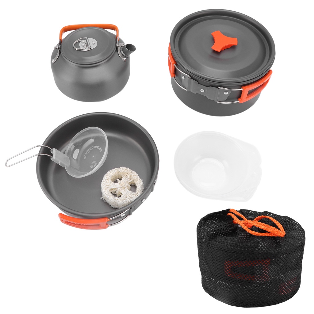 [Hàng Sẵn] Bộ Nồi Nấu Ăn Dã Ngoại Gấp Gọn Tiện Dụng không dính để Cắm Trại, Du Lịch câu cá【Southdakota051】