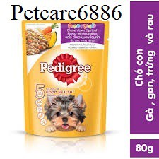 Pate chó Pedigree vị Bò, Gan, Trứng Sữa, và rau 80g