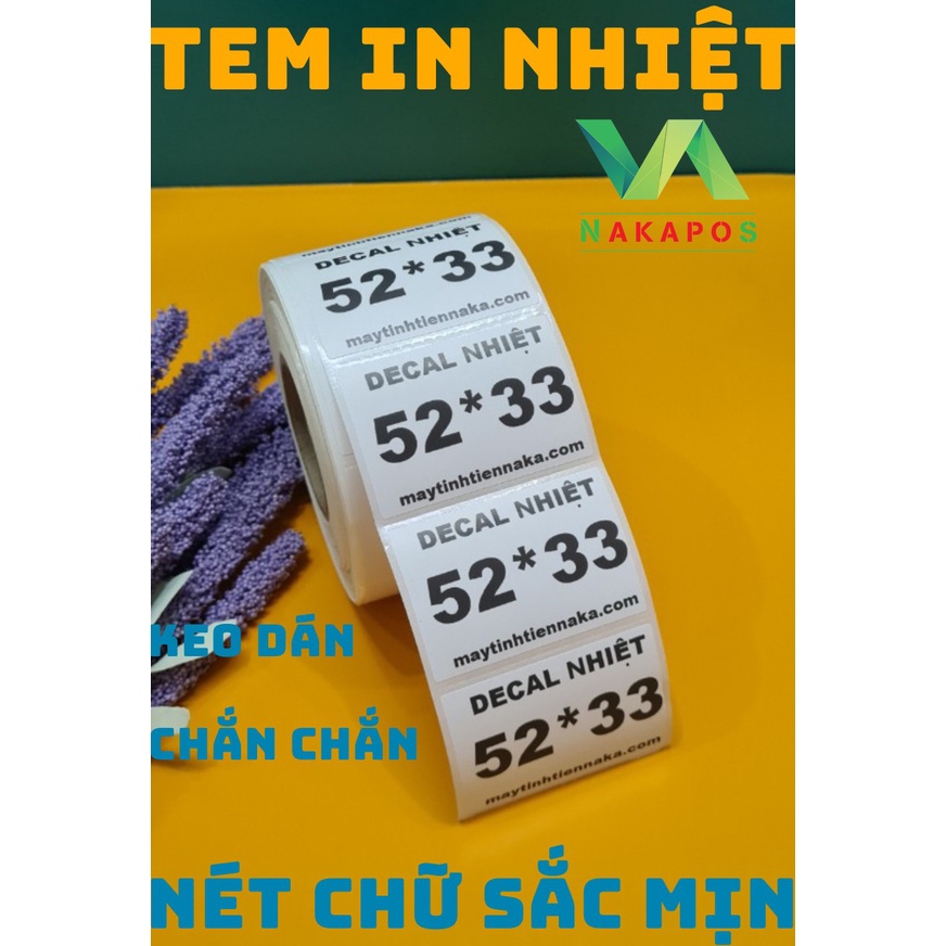 Giấy In Tem Trà Sữa Foody 52x33 mm - Decal Nhiệt 5.2x3.3 cm, tem 52x33