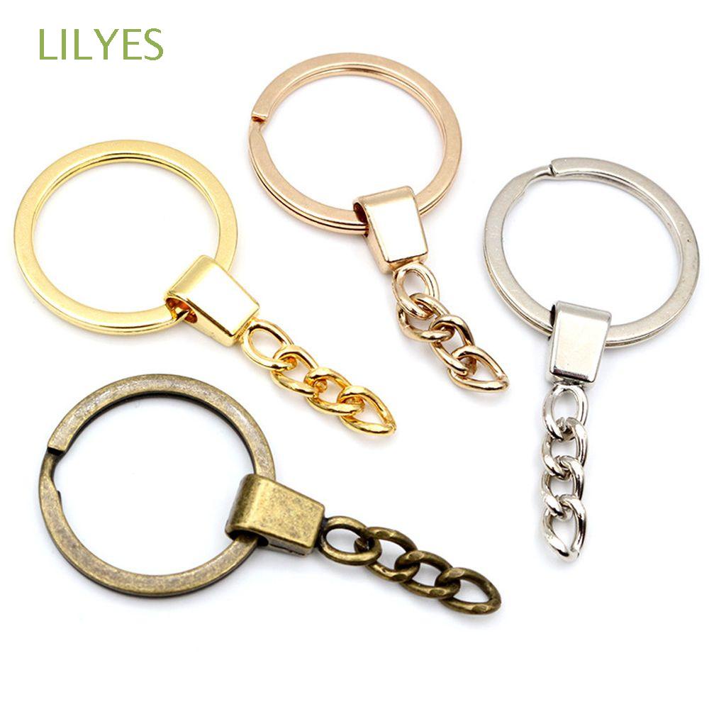 Lilyes Móc Khóa Tròn Dài Bằng Đồng Sáng Tạo Thời Trang Làm Trang Sức Rhodium