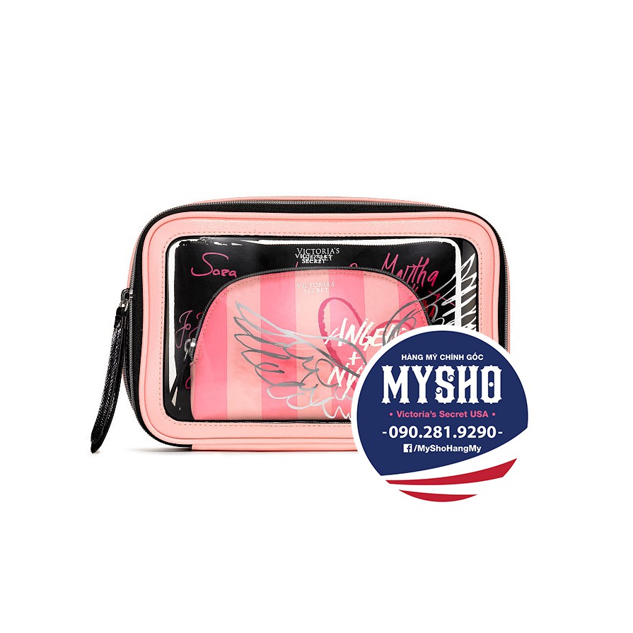Bộ 3 túi mỹ phẩm cánh hồng cực xinh (151) - Hàng nhập Pink, Victoria's Secret USA