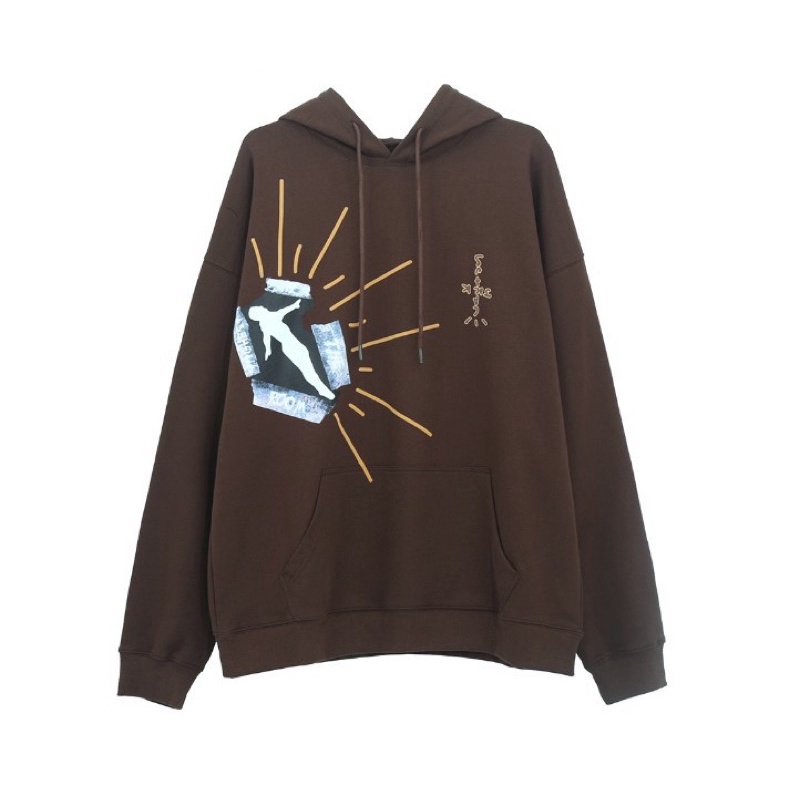 ⚡ORDER⚡ Áo Hoodie Travis Scott nâu Cactus Jack- Travis Scott Highest In The Room Cactus Jack Pullover Hoodie