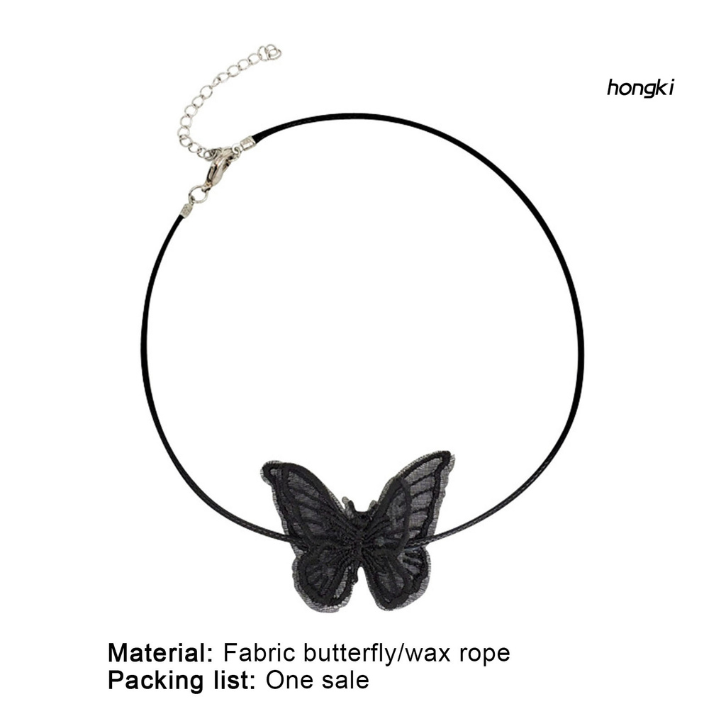 Vòng cổ mặt hình bướm phối ren thời trang xinh xắn cho nữ