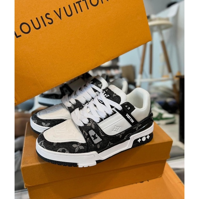 Giày thể thao sneaker LV đen nam nữ bản cao cấp ảnh thật shop tự chụp +Freeship, giày luis vuittion đen