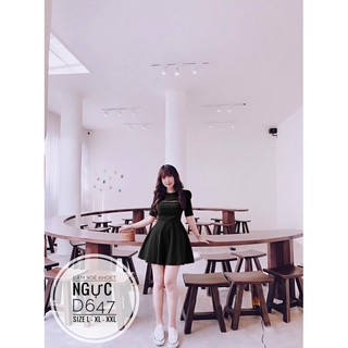 Bigsize Đầm xoè khoét ngực D647