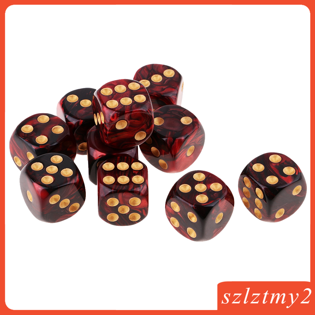 [galendale] 6-sided Game Dice 16mm Dice for Board Games and Teaching Math Play Toys