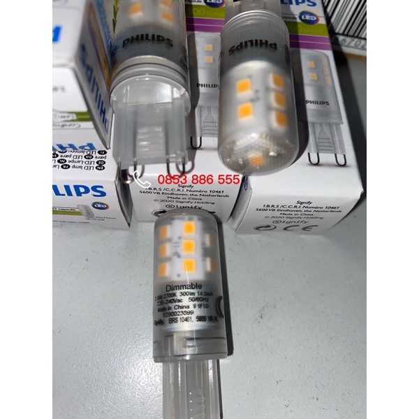 Bóng đèn LED G9 2.6W Philips, CorePro LEDcapsuleMV 2.6-25W G9 827 D, SIÊU SÁNG, CHÍNH HÃNG
