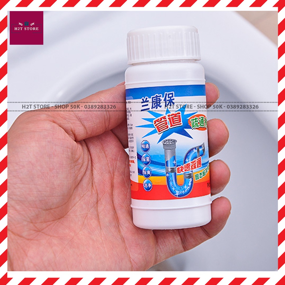 Bột thông cống cực mạnh , bột thông bồn cầu , lavabo LANCOMB đa năng thế hệ mới chai 200 ml hiệu quả trong vòng 15 phút