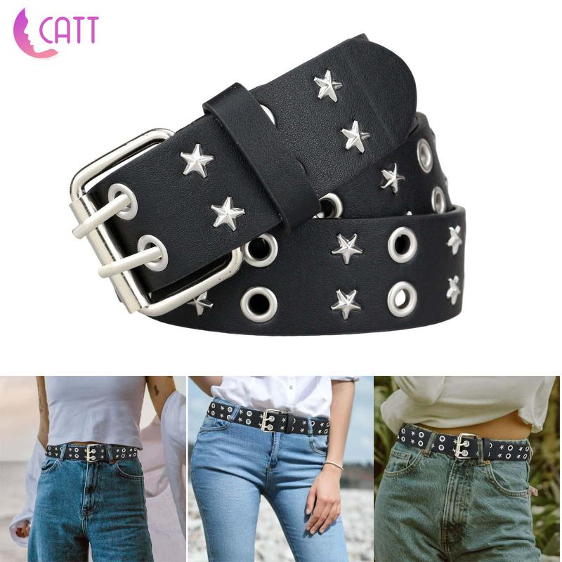 [Dadada1] Thắt Lưng Phối Lỗ Đôi Phong Cách Punk Rock Giản Dị Dành Cho Nam Và Nữ
