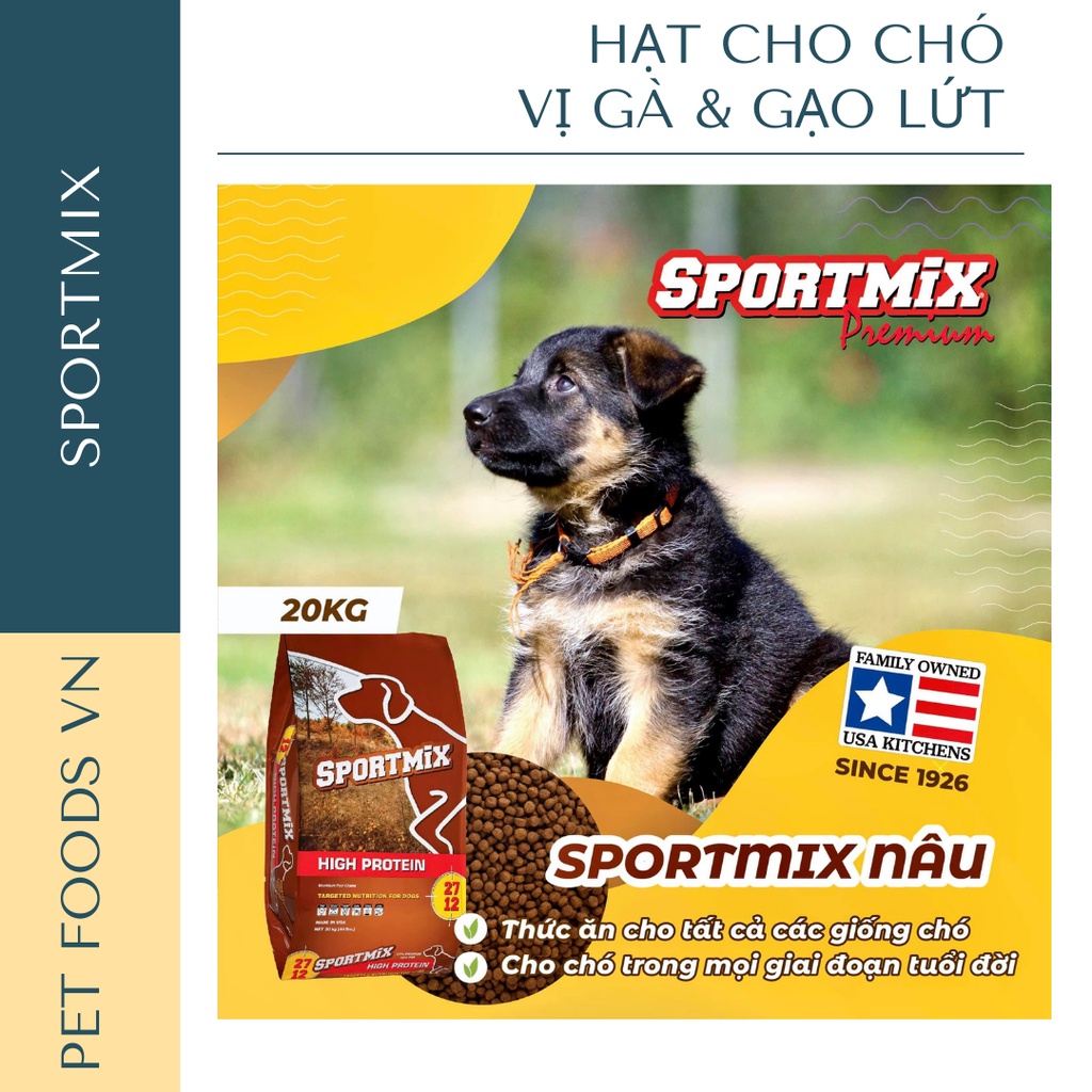 Hạt cho chó SPORTMIX High Protein 20kg vị Gà &amp; Gạo Lứt